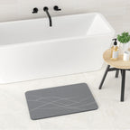 HBlife Stone Bath Mat, Diatomaceous Earth Bath Mat Bathmat, Non Slip Super Absorbent Quick Drying Diatomite Stone Bath Shower Mat for Bathroom, 23" x 15", Gray