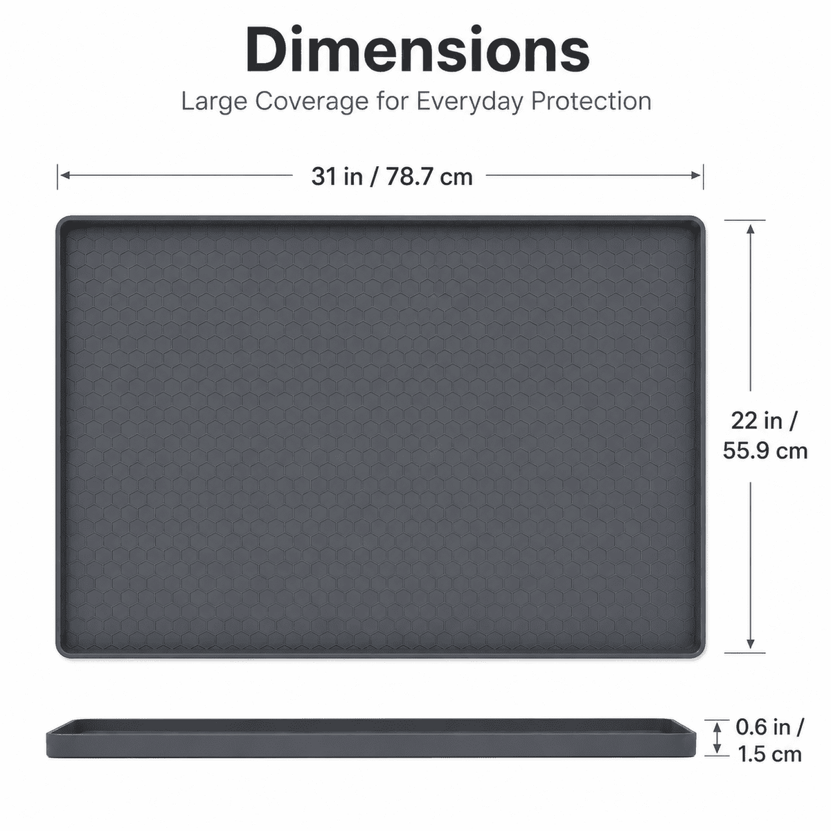 HBlife Silicone Under Sink Mats for Kitchen Waterproof, 31" x 22" Under Sink Tray Organizer