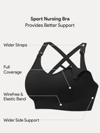 HBlife Maternity Seamless Nursing Sport Bras, Pink, Black, Blue (3 Pack) XXL