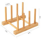 HBlife Acacia Wooden Dish Dying Rack Pot Lid Plate Organizer Holder for Cabinet, Cutting Board Stand Drainer Storage Plate Rack for Dish, Pot Lid, Bowl, Cup, Cutting Board and Books
