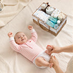 HBlife Large Baby Diaper Caddy Organizer, Paper Rope Storage Baskets Nursery Bin with Removable Divider, Portable Car Organizer for Diapers, Baby Shower Gifts, Newborn Essentials Must Haves