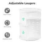 HBlife Extra Large 360 Rotating Makeup Organizer Adjustable Carousel Large Capacity Revolving Perfume Organizer Skincare Organizers Cosmetic Storage Spinning Holder for Vanity, Black