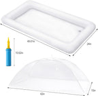 HBlife Inflatable Serving Bar with Jumbo Mesh Food Cover, Party Supplies for Picnics BBQ Gathering, 1 Inflatable Cooler, 1 Large Food Tents Food Covers for Outside