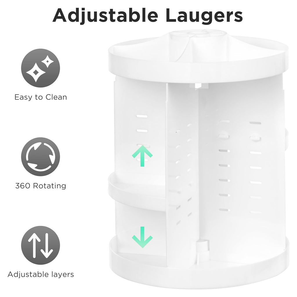 HBlife Extra Large 360 Rotating Makeup Organizer Adjustable Carousel Large Capacity Revolving Perfume Organizer Skincare Organizers Cosmetic Storage Spinning Holder for Vanity, Black