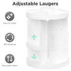 HBlife Extra Large 360 Rotating Makeup Organizer Adjustable Carousel Large Capacity Revolving Perfume Organizer Skincare Organizers Cosmetic Storage Spinning Holder for Vanity, Black