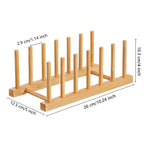 HBlife Acacia Wooden Dish Dying Rack Pot Lid Plate Organizer Holder for Cabinet, Cutting Board Stand Drainer Storage Plate Rack for Dish, Pot Lid, Bowl, Cup, Cutting Board and Books