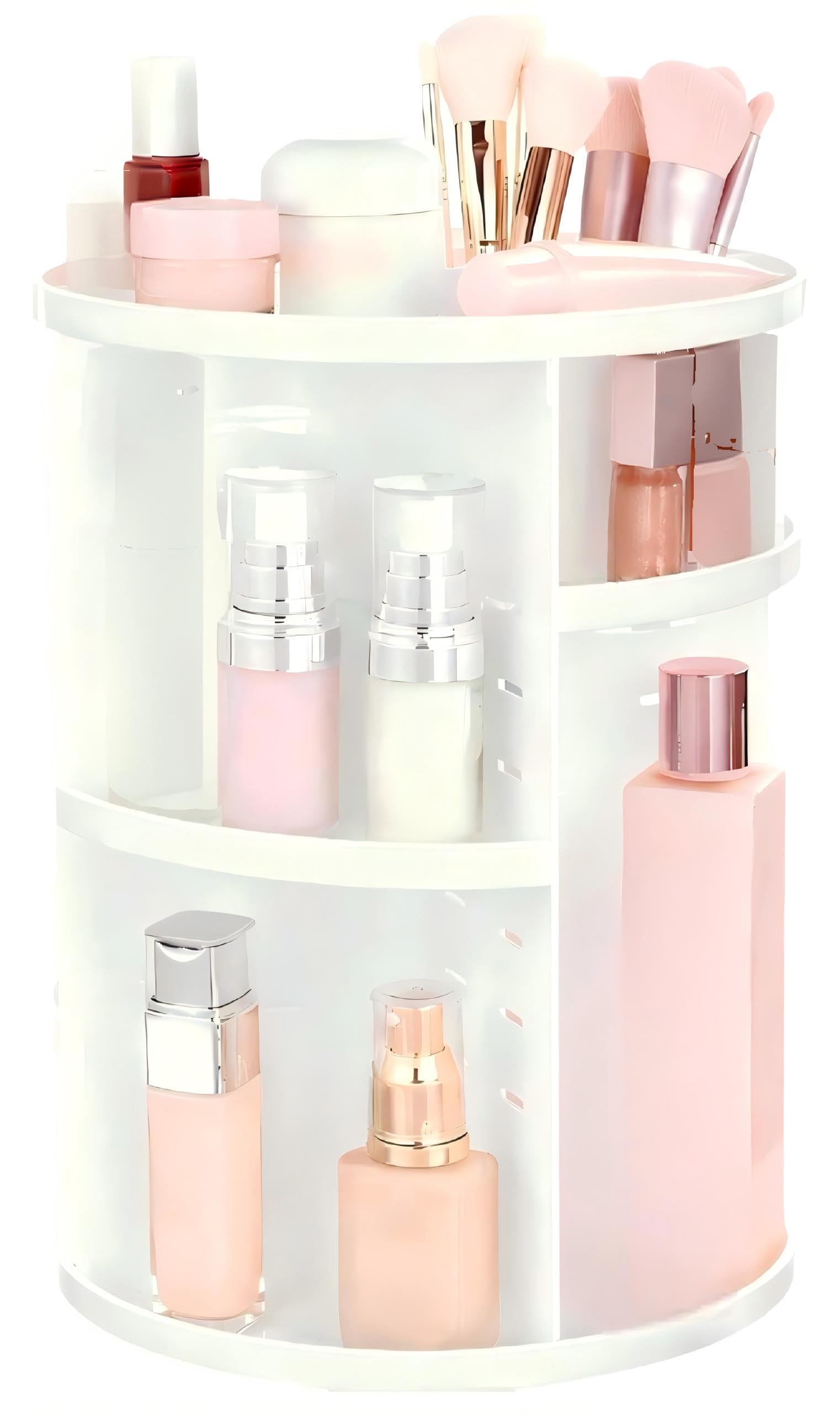 HBlife Extra Large 360 Rotating Makeup Organizer Adjustable Carousel Large Capacity Revolving Perfume Organizer Skincare Organizers Cosmetic Storage Spinning Holder for Vanity, Black