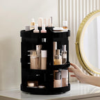 HBlife Extra Large 360 Rotating Makeup Organizer Adjustable Carousel Large Capacity Revolving Perfume Organizer Skincare Organizers Cosmetic Storage Spinning Holder for Vanity, Black