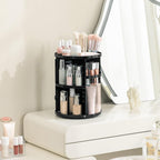 HBlife Extra Large 360 Rotating Makeup Organizer Adjustable Carousel Large Capacity Revolving Perfume Organizer Skincare Organizers Cosmetic Storage Spinning Holder for Vanity, Black