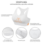 HBlife Sports Bras for Women, Seamless Racerback Bra with Removable Padded, Medium Support Bra for Yoga Workout Fitness