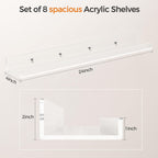 HBlife 24 Inches Floating Shelves Wall Mounted Clear Acrylic Shelves for Figures, 16 Inch Stud Spacing Invisible Floating Bookshelf for Kids and Nursery, 2 Pack (5MM Thick)