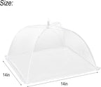 HBlife 3 Pack Pop-Up Mesh Food Cover Tent for Outside,14 Inches Reusable and Collapsible Outdoor Food Covers Net for Party Picnic, BBQ, Camping, Gardening