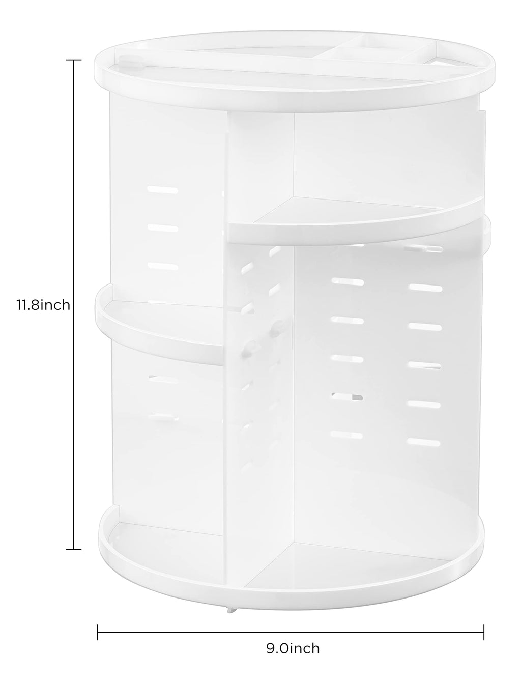 HBlife Extra Large 360 Rotating Makeup Organizer Adjustable Carousel Large Capacity Revolving Perfume Organizer Skincare Organizers Cosmetic Storage Spinning Holder for Vanity, Black