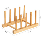 HBlife Acacia Wooden Dish Dying Rack Pot Lid Plate Organizer Holder for Cabinet, Cutting Board Stand Drainer Storage Plate Rack for Dish, Pot Lid, Bowl, Cup, Cutting Board and Books