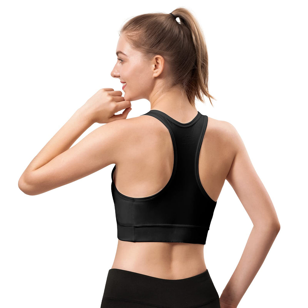 HBlife Sports Bras for Women, Seamless Racerback Bra with Removable Padded, Medium Support Bra for Yoga Workout Fitness