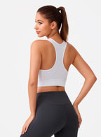 HBlife Sports Bras for Women, Seamless Racerback Bra with Removable Padded, Medium Support Bra for Yoga Workout Fitness