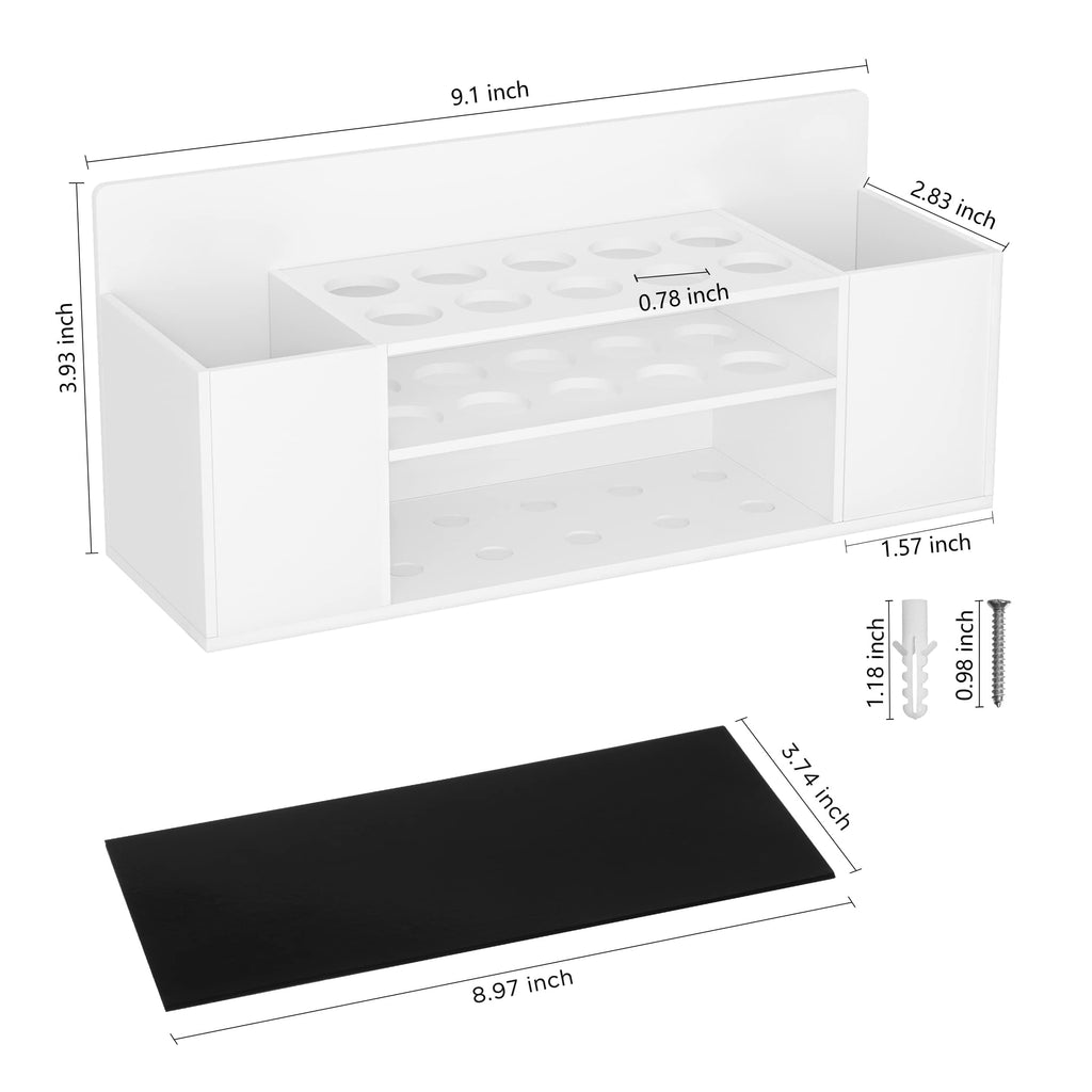 HBlife Acrylic Magnetic Dry Erase Marker Holder for Whiteboard, Wall Mount 10 Slots Magnet Pen Pencil Holder for Fridge Refrigerator, Locker Organizer Accessories for School Classroom Office, Black