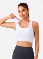 HBlife Sports Bras for Women, Seamless Racerback Bra with Removable Padded, Medium Support Bra for Yoga Workout Fitness