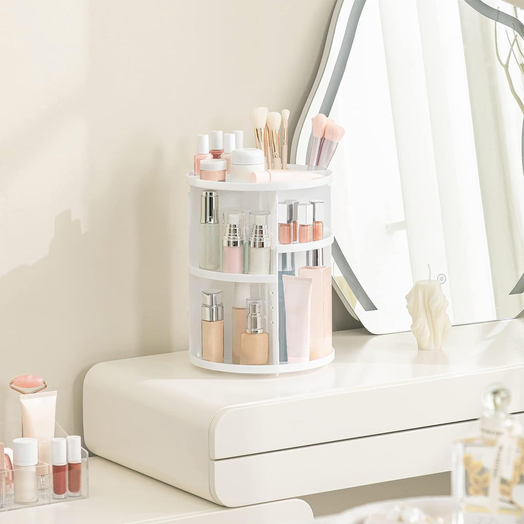 HBlife Extra Large 360 Rotating Makeup Organizer Adjustable Carousel Large Capacity Revolving Perfume Organizer Skincare Organizers Cosmetic Storage Spinning Holder for Vanity, Black