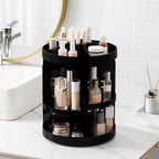 HBlife Extra Large 360 Rotating Makeup Organizer Adjustable Carousel Large Capacity Revolving Perfume Organizer Skincare Organizers Cosmetic Storage Spinning Holder for Vanity, Black