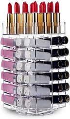 HBlife Lipstick Holder, Acrylic Rotating 64 Lipstick Tower Organizer Spinning Lipgloss Holder with Removable Dividers