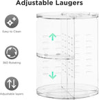 HBlife Extra Large 360 Rotating Makeup Organizer Adjustable Carousel Large Capacity Revolving Perfume Organizer Skincare Organizers Cosmetic Storage Spinning Holder for Vanity, Black