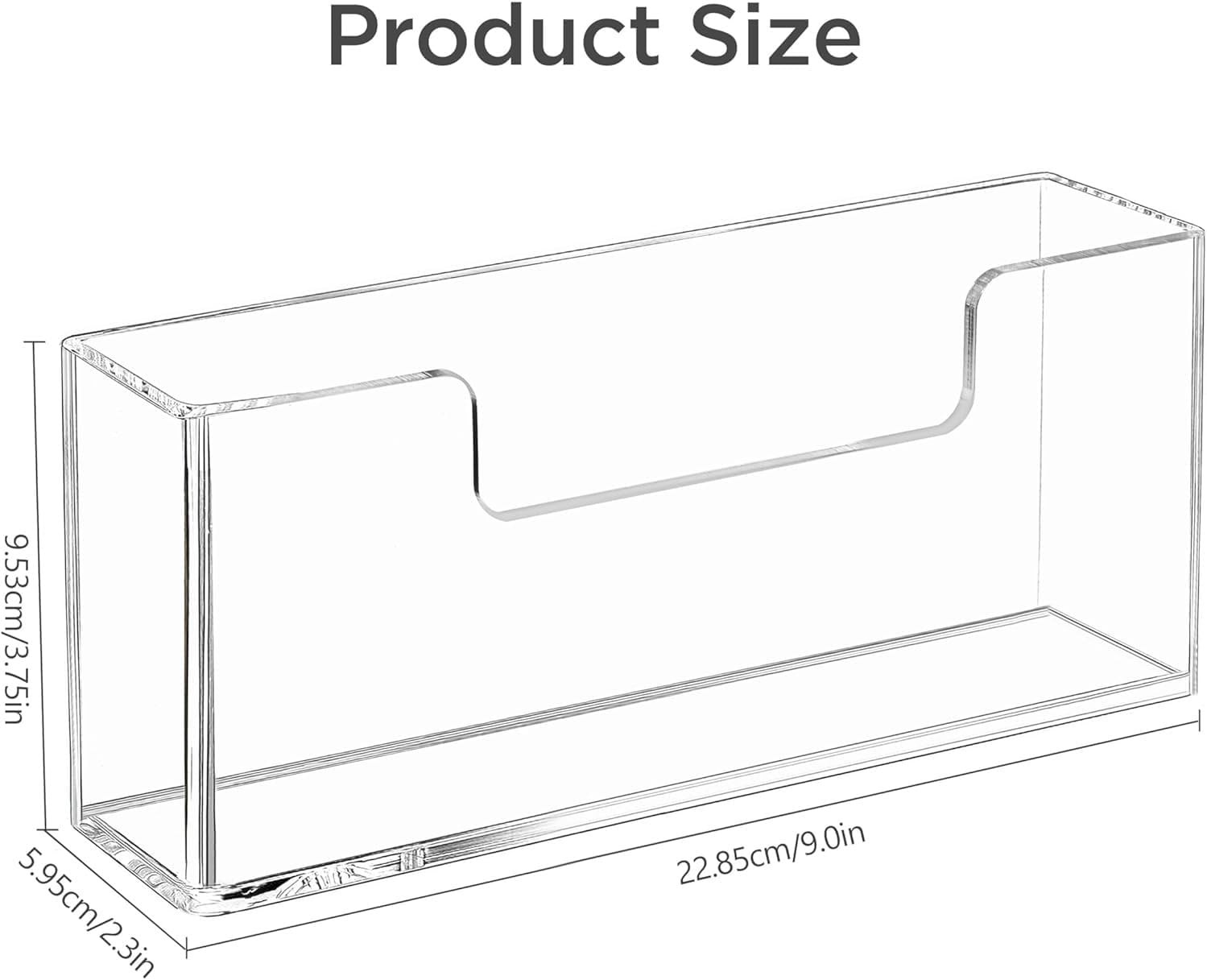 HBlife Acrylic Guest Towel, Paper Napkin Holder for Bathroom - Clear Waterproof Vertical Stand, Disposable Paper Hand Towel Dispenser, Modern Table Tray for Kitchen, Home, Hotel, Office(2 Pack)​