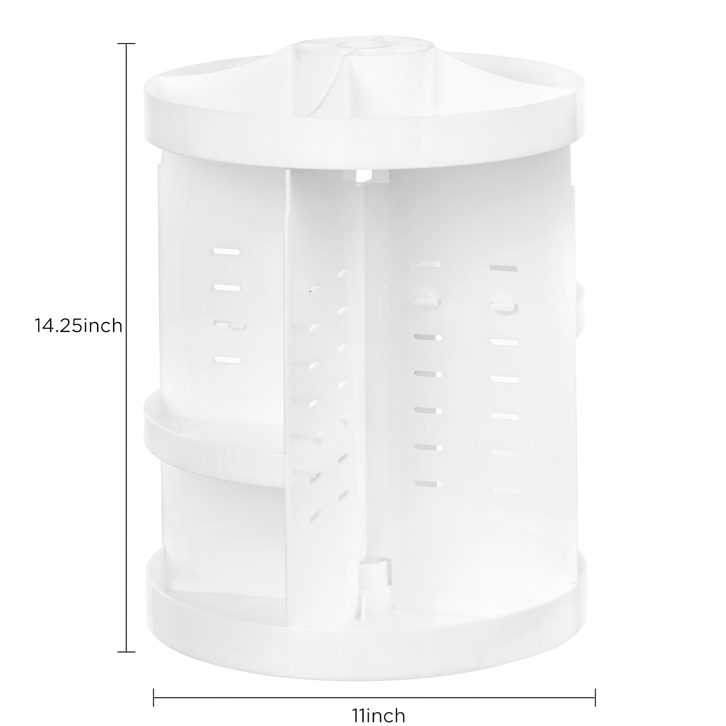 HBlife Extra Large 360 Rotating Makeup Organizer Adjustable Carousel Large Capacity Revolving Perfume Organizer Skincare Organizers Cosmetic Storage Spinning Holder for Vanity, Black