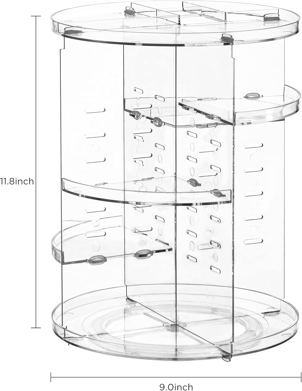 HBlife Extra Large 360 Rotating Makeup Organizer Adjustable Carousel Large Capacity Revolving Perfume Organizer Skincare Organizers Cosmetic Storage Spinning Holder for Vanity, Black