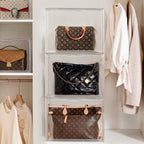 HBlife 10 Pack Purse Storage Organizer for Closet, Large Clear Stackable Handbag Display Case Box with Magnetic Door for Collectibles, Cosmetics, Women Heels and Toys