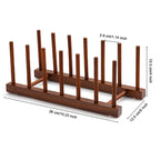 HBlife Teak Dish Plate Bowl Cup Book Pot Lid Cutting Board Drying Rack Stand Drainer Storage Holder Organizer Kitchen Cabinet（Keep Dry）