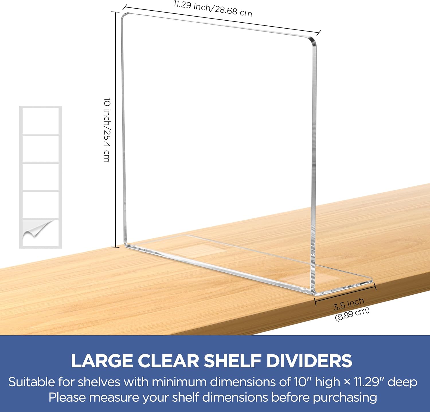 HBlife Acrylic Shelf Dividers for Closet Organization, 12 Pack Clear Sturdy Separate Closet Dividers for Shelves, Adjustable Purse Organizer for Sweater, Shirts, Handbags, Books in Bedroom and Kitchen