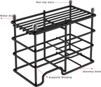 HBlife Toothbrush Holders for Bathroom, 5 Slots Black Stainless Steel Bathroom Accessories Organizer for Small Spaces