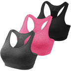 HBlife Sports Bras for Women, Seamless Racerback Bra with Removable Padded, Medium Support Bra for Yoga Workout Fitness