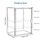 HBlife Baby Bottle Storage Organizer for Countertop Cabinet, 3 Tiers Adjustable Clear Acrylic Bottles Storage Station Case Box Container with 2 Removable Dividers and Magnetic Door, Large