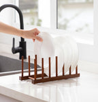 HBlife Teak Dish Plate Bowl Cup Book Pot Lid Cutting Board Drying Rack Stand Drainer Storage Holder Organizer Kitchen Cabinet（Keep Dry）