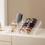 HBlife Sunglass Organizer Clear Acrylic Eyeglasses Display Stand, 6 Tier Multiple Pairs of Glasses Holder for Nightstand, Tabletop Eyeglass Holder for Dresser