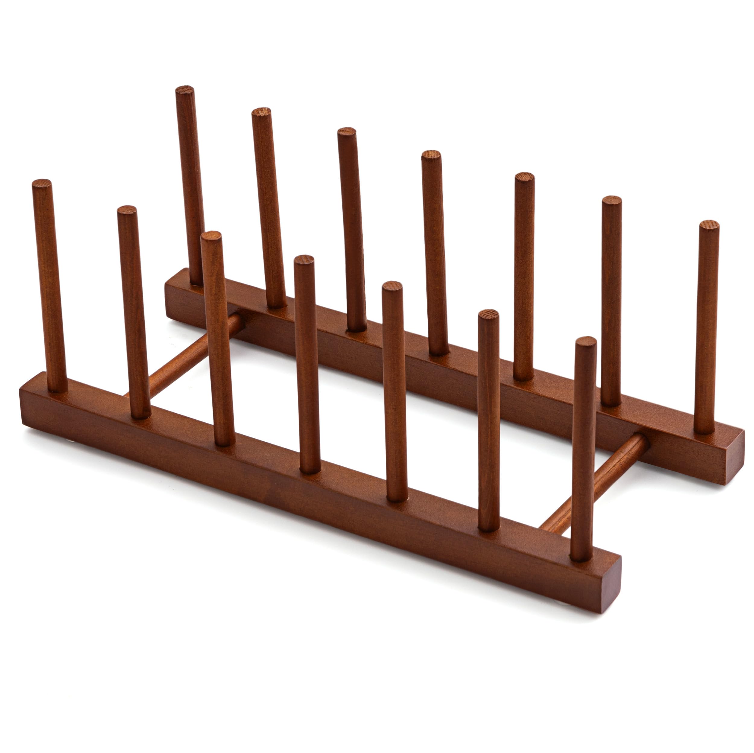 HBlife Teak Dish Plate Bowl Cup Book Pot Lid Cutting Board Drying Rack Stand Drainer Storage Holder Organizer Kitchen Cabinet（Keep Dry）