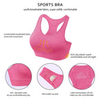HBlife Sports Bras for Women, Seamless Racerback Bra with Removable Padded, Medium Support Bra for Yoga Workout Fitness
