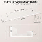 HBlife 24 Inches Floating Shelves Wall Mounted Clear Acrylic Shelves for Figures, 16 Inch Stud Spacing Invisible Floating Bookshelf for Kids and Nursery, 2 Pack (5MM Thick)
