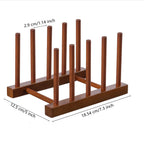 HBlife Teak Dish Plate Bowl Cup Book Pot Lid Cutting Board Drying Rack Stand Drainer Storage Holder Organizer Kitchen Cabinet（Keep Dry）