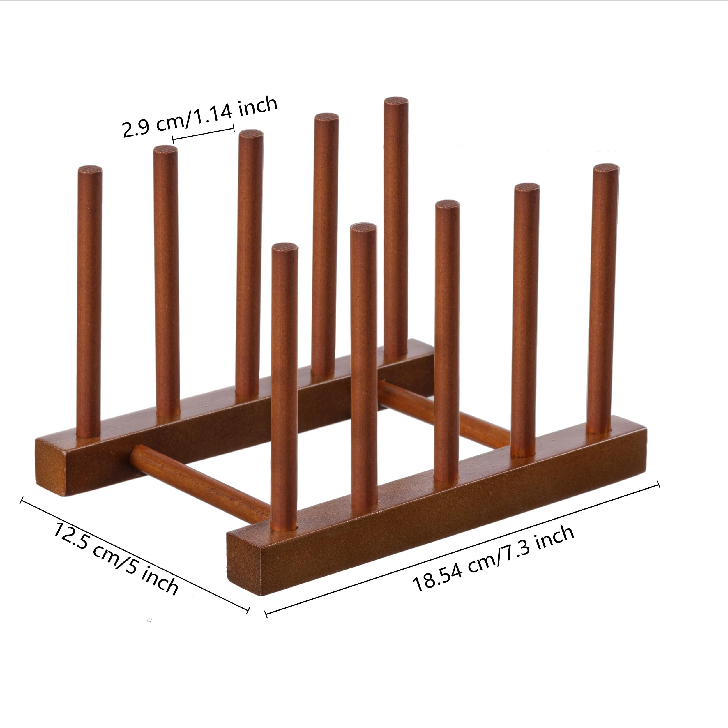 HBlife Teak Dish Plate Bowl Cup Book Pot Lid Cutting Board Drying Rack Stand Drainer Storage Holder Organizer Kitchen Cabinet（Keep Dry）