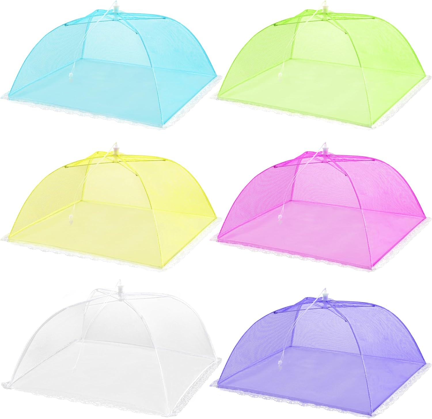 HBlife 3 Pack Pop-Up Mesh Food Cover Tent for Outside,14 Inches Reusable and Collapsible Outdoor Food Covers Net for Party Picnic, BBQ, Camping, Gardening