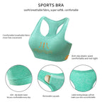 HBlife Sports Bras for Women, Seamless Racerback Bra with Removable Padded, Medium Support Bra for Yoga Workout Fitness