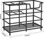 HBlife Toothbrush Holders for Bathroom, 5 Slots Black Stainless Steel Bathroom Accessories Organizer for Small Spaces