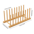HBlife Heighten and Widen Bamboo Dish Drying Rack Plate Bowl Cup Book Pot Lid Cutting Board Stand Drainer Storage Holder Organizer for Kitchen Cabinet