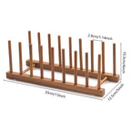 HBlife Acacia Wooden Dish Dying Rack Pot Lid Plate Organizer Holder for Cabinet, Cutting Board Stand Drainer Storage Plate Rack for Dish, Pot Lid, Bowl, Cup, Cutting Board and Books