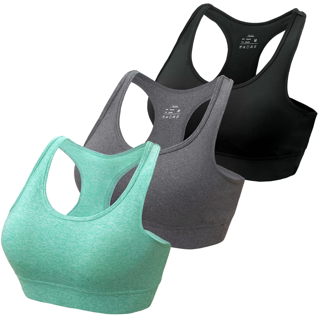 HBlife Sports Bras for Women, Seamless Racerback Bra with Removable Padded, Medium Support Bra for Yoga Workout Fitness