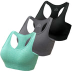 HBlife Sports Bras for Women, Seamless Racerback Bra with Removable Padded, Medium Support Bra for Yoga Workout Fitness