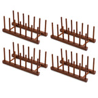 HBlife Teak Dish Plate Bowl Cup Book Pot Lid Cutting Board Drying Rack Stand Drainer Storage Holder Organizer Kitchen Cabinet（Keep Dry）